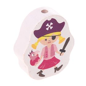 Motivperle Pirat • Piratin 'Piratin rosa' 36 auf Lager